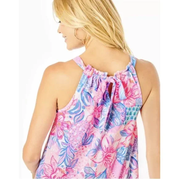 LILLY PULITZER SAIRA DRESS SZ LARGE SNAPPY TURTLE PINK ISLE NEW W/TAGS - Picture 3 of 10